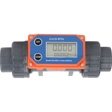 Ej.Life – Débitmètre à affichage numérique pour irrigation – Plage de débit 10-120 L/min – Précision ±2% – Pression maximale 20 bars – Matériau UPVC