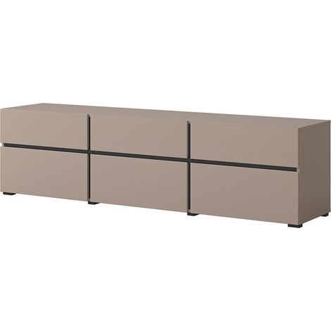 Mobile TV 180cm colori beige e nero collezione HAVANA. Mobile design con 3 porte e 3 cassetti.