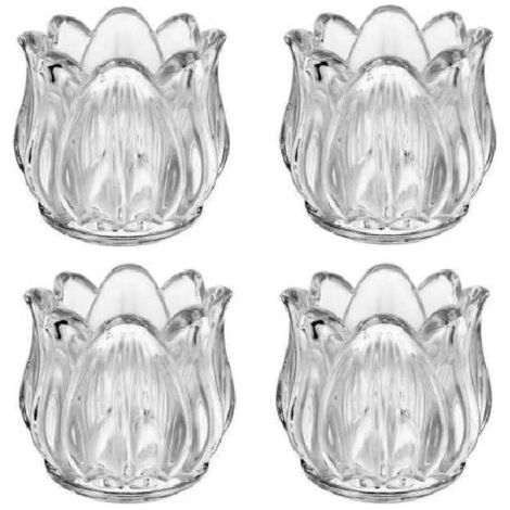 Ensemble de 4 pièces de décoration de bureau, décoration de bureau, bougie, fleur de tulipe, bougeoir à thé, décoration de table, bougeoir de cheminée pour table, récipient à bougie en verre, base déc (1/5)