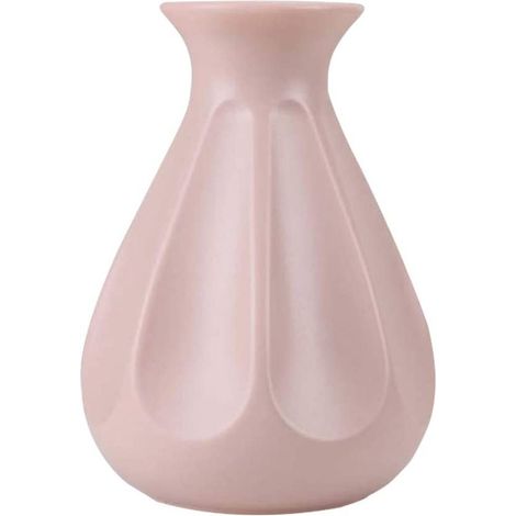 Vase Décoratif - Vase à Fleurs en Plastique - Pour Intérieur Bureau Salon Café Hôtel - 13,5 x 13,5 x 20 cm - Diamètre 6 cm - Vert Blanc - 1 Pièce (1/5)