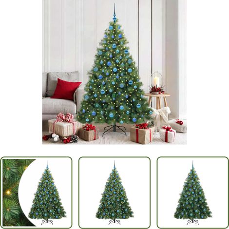 LED-Weihnachtsbaum -  Künstlicher Weihnachtsbaum mit 300 LEDs Grün 180 cm PE und PVC