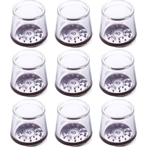 Patins de protection pour pieds de meubles / lot de 16 - Transparent + Marron - Taille S (1/5)
