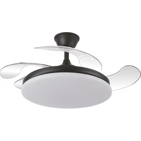 Ventilador de Techo con luz LED Yatek KALA 59W Negro con Aspas Retráctiles invisibles, Motor DC y Mando a distancia (1/5)
