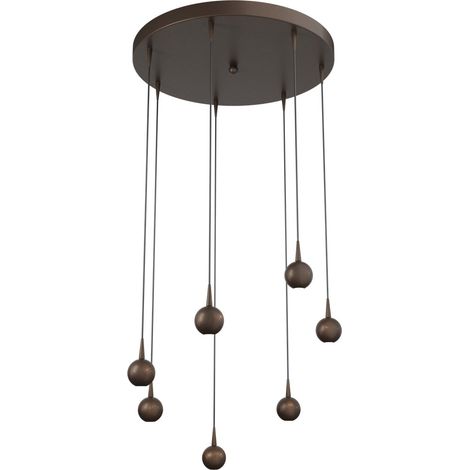 Lampe suspendue à 7 lampes Talana Brun cacao Ø 50cm DTW - 2412-15-15-50-7 (1/3)
