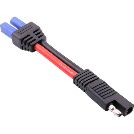 SABIR Connecteur femelle EC5 vers adaptateur d'alimentation SAE automobile - Câble d'extension compatible avec les batteries de panneau solaire de moteur de voiture - 10 AWG (1/2)