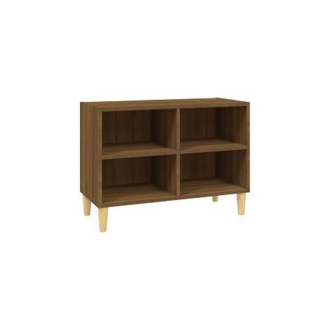 Petit meuble avec étageres sur pieds en bois naturel Kuba 70cm-Marron (1/5)