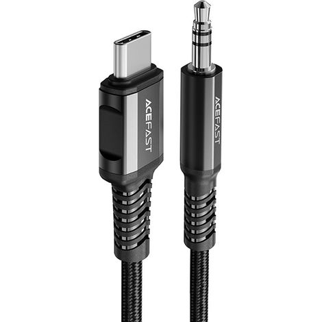 Cable de audio AUX USB-C - miniconector de 3,5 mm, 1,2 m, negro (1/4)