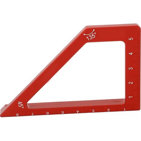 Règle de Travail du Bois à Angle Droit, Outil de Mesure de Traçage Trapézoïdal en Alliage D'aluminium à échelle Métrique 45 Degrés 90 Degrés (1/5)