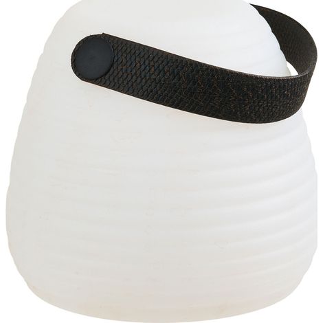 Lampada LED RGB ricaricabile Derry in PE bianco con manico — ø13×12 cm