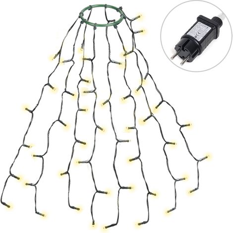 0,6m Christbaumbeleuchtung mit Ring und 8 Girlanden, 48er LED Überwurf Lichterkette Weihnachtsbaum Wasserdicht Weihnachtsbeleuchtung für 60cm, 90cm, 120cm (1/5)