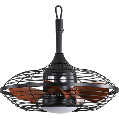 Ventilatore da soffitto con luce LED 18 W nero 50,8 cm con telecomando - CHICFURN (1/5)