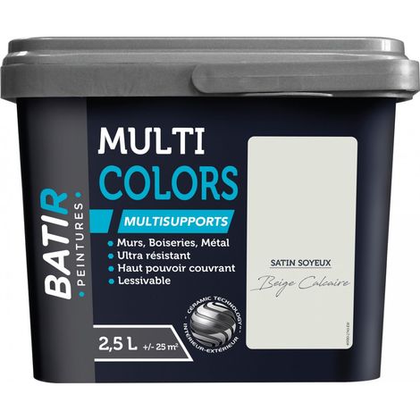 Peintures Multi Colors BÂTIR Satin Soyeux Beige calcaire 2,5 L