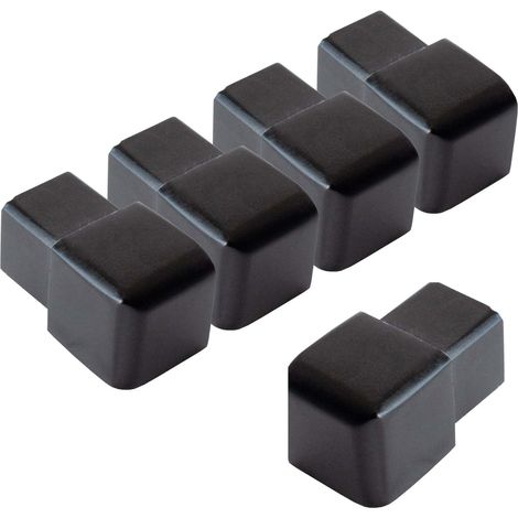 Dalsys Endstück für Fliesenschiene Quadratprofil Aluminium (eloxiert), Fliesenprofil - Schwarz 12,5mm, 5 Stück