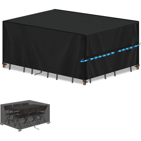 Gartenmöbel Abdeckung 150x90x90cm Wasserdicht UV-Beständig 420D Oxford Schwarz (1/5)