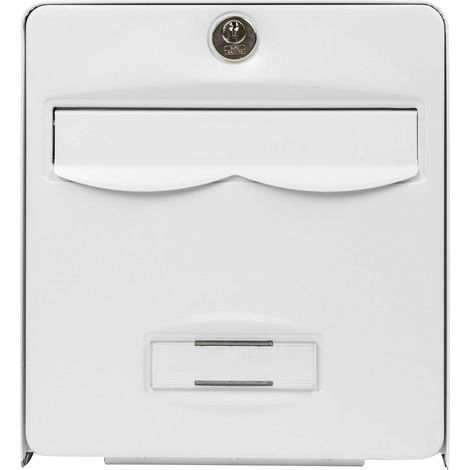 BURG WACHTER Balthazar Galvanized Steel Mailbox - 1 Door - White