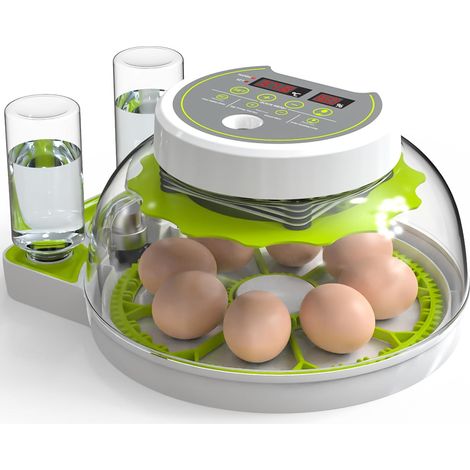 Automatischer Eier-Inkubator, 8 Eier, automatischer Inkubator, automatisches Wenden, Temperaturregelung, Feuchtigkeitsanzeige, automatischer Eier-Inkubator