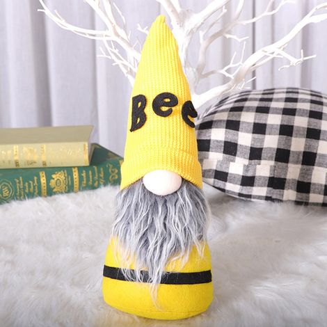 Gnome - Décoration Festive Abeilles - Poupée Tricotée En Tissu Sans Visage - Lumière LED Intégrée - Pour Fenêtre Bureau Arbre De Noël - 1 Pièce (1/4)