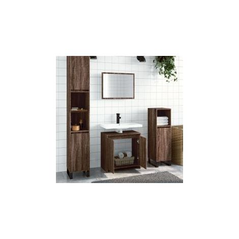 Ensemble de meubles de salle de bain 2 pcs Chêne marron (1/5)