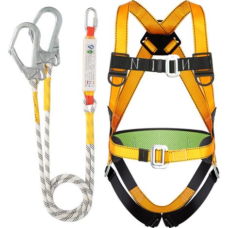 Harnais de sécurité ZOLGINAH robuste et ergonomique, réglable, protection antichute, baudrier d'escalade, équipement de travail en hauteur, anti-chute pour grimpe et chantier. (1/4)