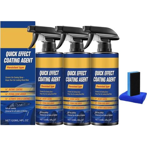 Advanced Car Quick-Acting Coating Agent Spray, Spray Nano Anti Rayure Pour Voiture, Quick Effect Coating Agent, Polish Anti Rayure Voiture Carrosserie, Shiny Car Stuff (3PC) (1/5)