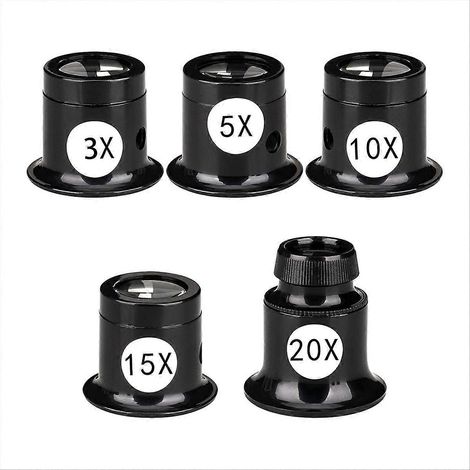 Lot de 5 loupes monoculaires portables pour bijoutiers (1/5)