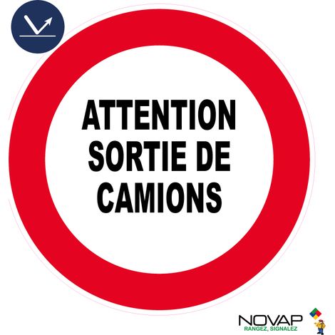 Panneau Sortie de camions - Rétroréfléchissant Classe 1 Ø450mm - 4083025