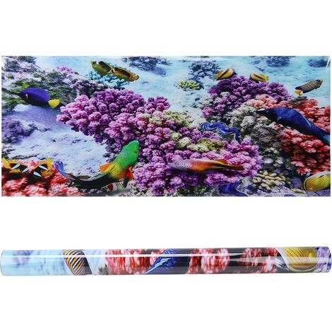 Poster décoratif de fond, peinture autocollante en PVC, image de paysage pour aquarium, 61 x 41 cm (1/5)