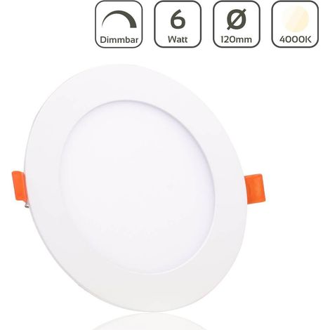 LED Panel Einbaustrahler rund weiss dimmbar - Lichtfarbe: Neutralweiß 4000K - Ausführung: 6W Ø120mm Ausschnitt Ø105mm (1/5)