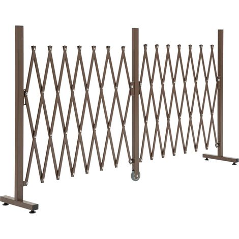 Barrière de Sécurité Extensible Portail 52-405x103.5 cm, Aluminium, , Jardin et Intérieur, Marron (1/5)