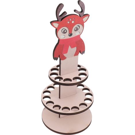 Porte-monnaie de Noël en bois, ornement de bureau, multi-trous, double couche, type E (1/5)