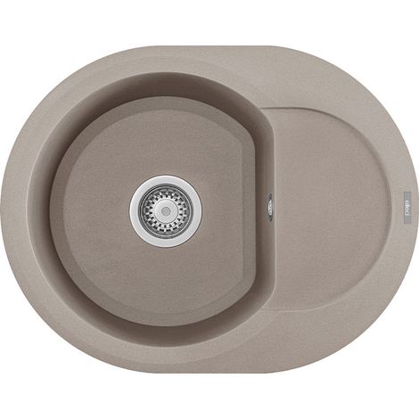 Lavello Tondo Elleci incasso Easy ROUND 600 Granitek Grigio Tortora LGYR6043 (1/3)