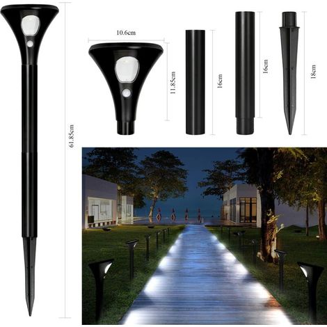 Pack de 2 lampes LED solaire avec détecteur de mouvement – Éclairage sécurisé – Parfait pour voie d'accès, portillon ou zone livraison