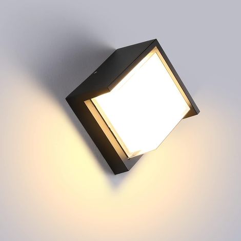 Applique Murale Carrée Moderne Applique Murale D'extérieur LED 18 W/Boîtier en Aluminium - Étanche IP65 - Convient pour L'intérieur et L'extérieur Lumière Chaude (1/5)