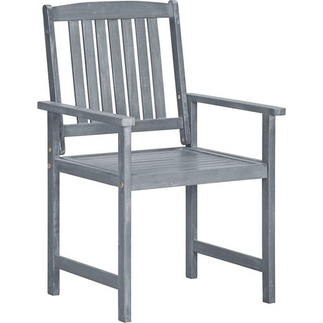 Maison Exclusive - Sedie da Giardino 2 pz Grigio in Massello d'Acacia (1/5)