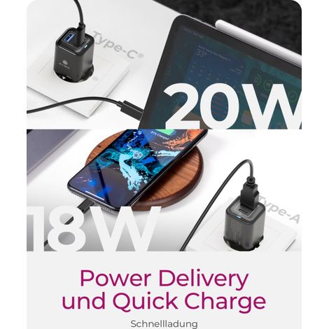 ICY BOX IB-PS1020-PD 2 Port 20W Netzteil Ladegeräte - USB -