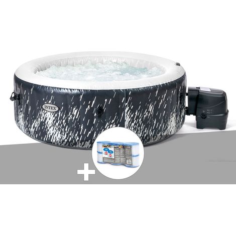 Kit spa gonflable Intex PureSpa Galaxie rond Bulles avec LED 4 places + 6 filtres