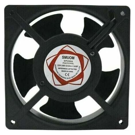 Ventilateur axial haute température 120 x 120 x 38 mm, pales métalliques silencieuses, compatible poêles et cheminées, installation rapide (1/4)
