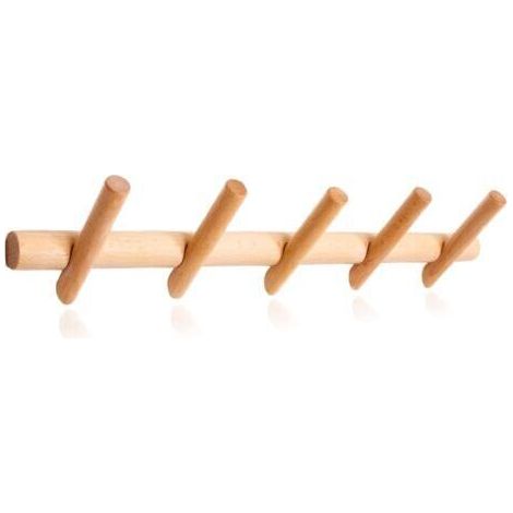 Porte-manteau mural en bois, design moderne et unique. Porte-manteau ou Porte-serviettes - 5 crochets pour suspendre chapeaux, manteaux, sacs à main et toutes sortes de vêtements.