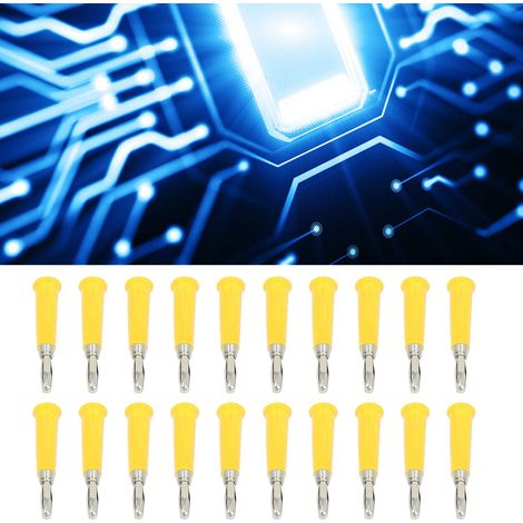 J.10011 Geschweißter vierblättriger Bananeneinsatz, 4 mm, trompetenförmiger Bananeneinsatz, 4 mm, 100 Stück pro Packung, gelb. (1/5)