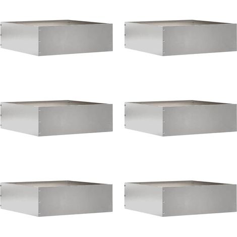 Raseneinfassung 6 pcs Silber 40 x 40 x 13 cm Edelstahl