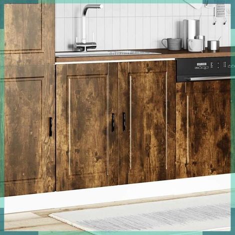 853932 Meuble bas pour évier Porto chêne fumé bois ingénierie (1/5)