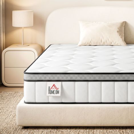 Matelas 90x190 cm, ressorts ensachés 7 zones, mémoire forme gel rafraîchissant, 20 cm, confort frais pour lit 1 personne (1/5)