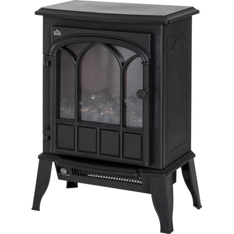 Cheminée électrique LED 2000 W sur pied avec flamme réaliste, chauffage réglable 1000/2000 W, effet braises et sécurité anti-surchauffe CHICFURN (1/5)