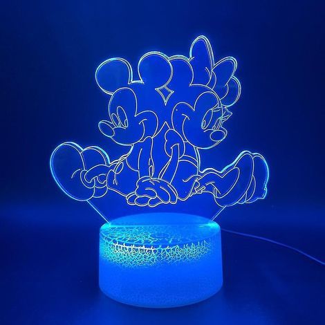 Veilleuse LED 3D Minnie et Mickey pour chambre d'enfant (1/2)