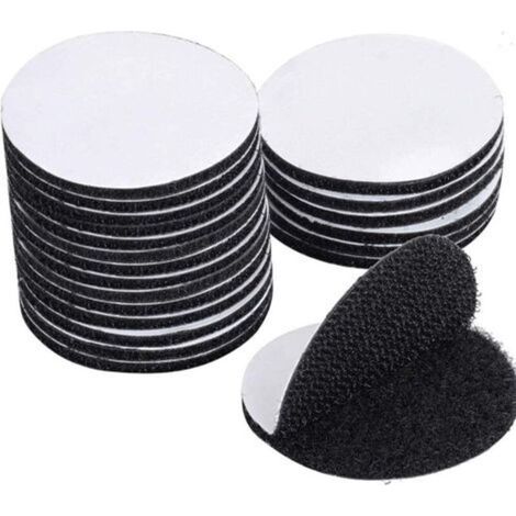 60 pièces Bande Velcro Auto-Adhésive, Très Forte, 60 x 60 mm, Noir