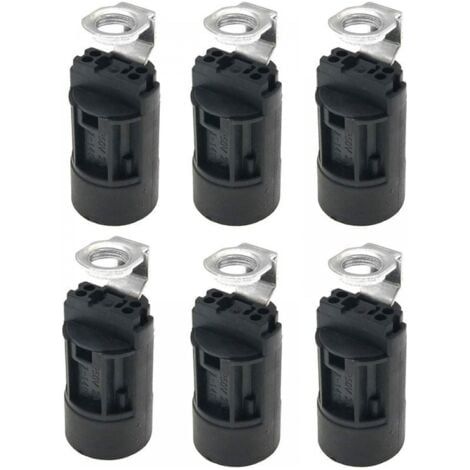 6pcs E14 Bougie Ampoule Titulaire Base de Lampe en Plastique Support de Douille de Lampe pour Fabrication de Lampes Lustre Restauration Lampe Projet de Finition (1/5)