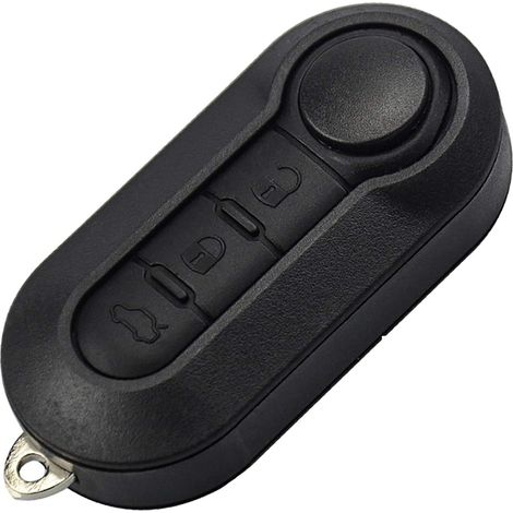 Boîtier pliable de rechange pour clé de voiture Fiat 500 Doblo Ducato Panda Punto Peugeot 3 boutons 543cm (Noir) (1/5)