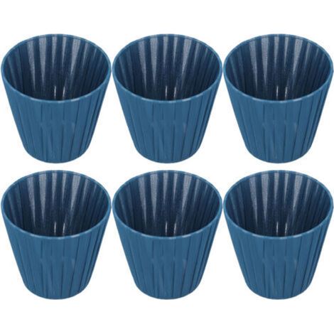 Set di 6 paralumi moderni e semplici in tessuto per lampadario con clip di cristallo e applique da parete, colore blu-Crezuo