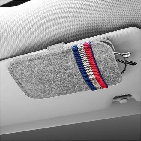 Organizzatore per occhiali da sole per aletta parasole auto，contenitore per occhiali da sole per auto，accessorio per interni auto (grigio chiaro) (1/5)