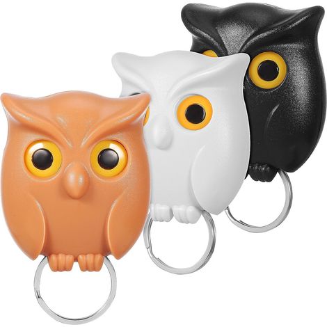 Lot de 3 crochets porte clés hibou porte clés adhésifs en